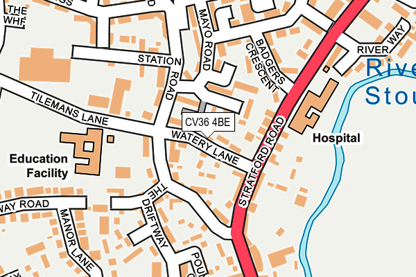 CV36 4BE map - OS OpenMap – Local (Ordnance Survey)
