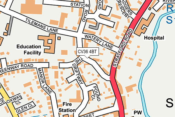 CV36 4BT map - OS OpenMap – Local (Ordnance Survey)