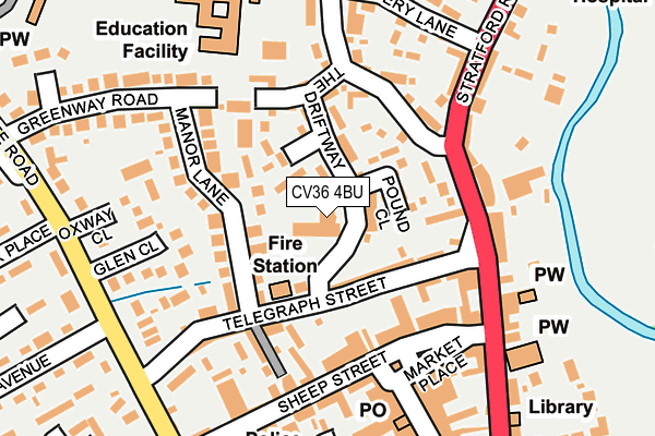 CV36 4BU map - OS OpenMap – Local (Ordnance Survey)