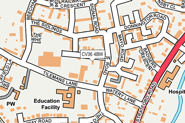 CV36 4BW map - OS OpenMap – Local (Ordnance Survey)