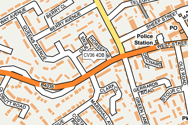 CV36 4DB map - OS OpenMap – Local (Ordnance Survey)