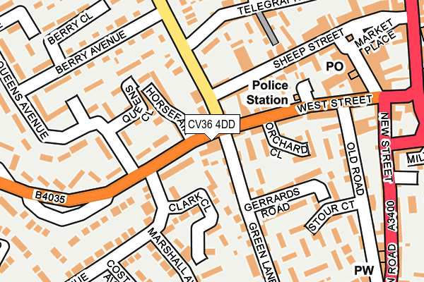 CV36 4DD map - OS OpenMap – Local (Ordnance Survey)