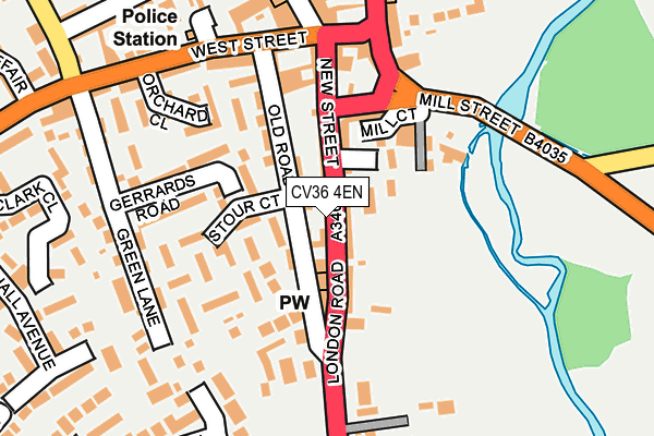 CV36 4EN map - OS OpenMap – Local (Ordnance Survey)