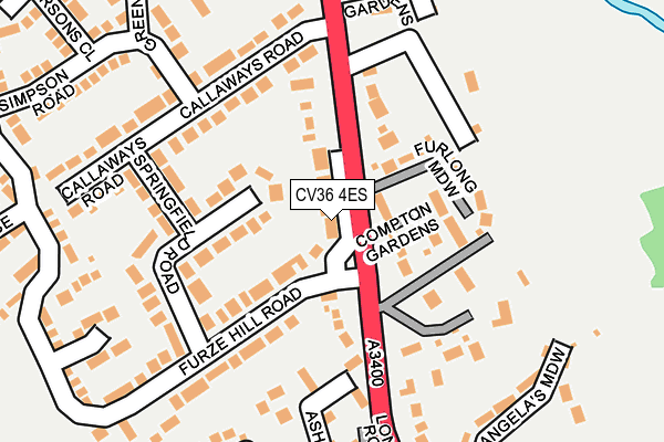 CV36 4ES map - OS OpenMap – Local (Ordnance Survey)