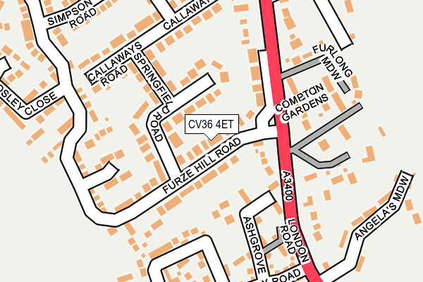 CV36 4ET map - OS OpenMap – Local (Ordnance Survey)