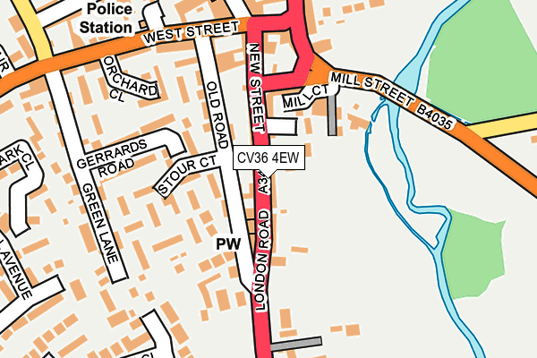 CV36 4EW map - OS OpenMap – Local (Ordnance Survey)