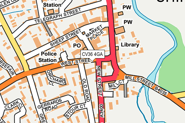 CV36 4GA map - OS OpenMap – Local (Ordnance Survey)