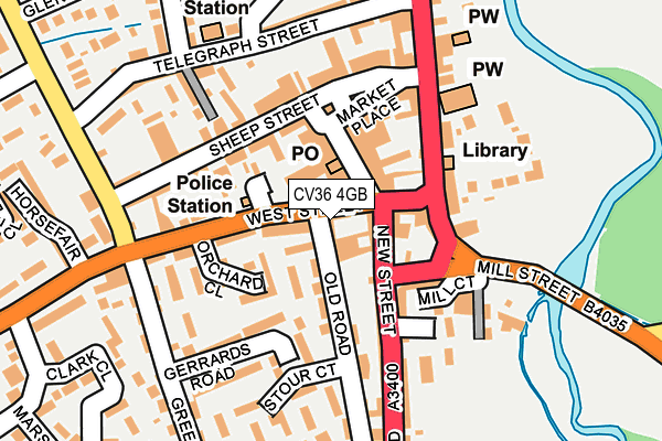 CV36 4GB map - OS OpenMap – Local (Ordnance Survey)