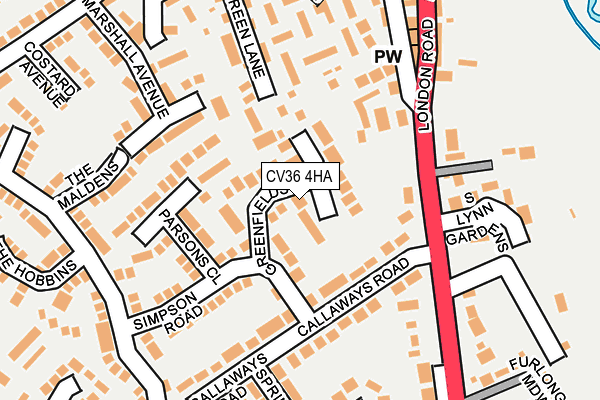 CV36 4HA map - OS OpenMap – Local (Ordnance Survey)