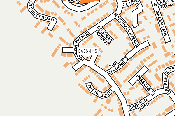 CV36 4HS map - OS OpenMap – Local (Ordnance Survey)