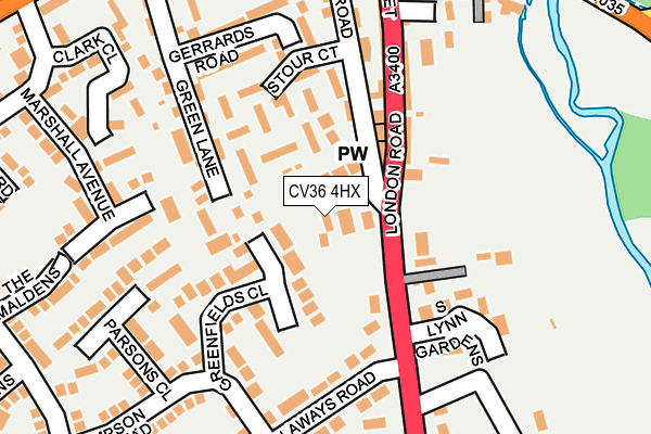 CV36 4HX map - OS OpenMap – Local (Ordnance Survey)