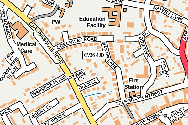 CV36 4JD map - OS OpenMap – Local (Ordnance Survey)
