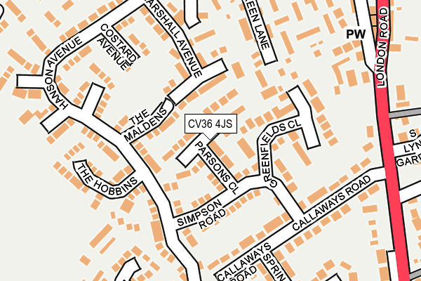 CV36 4JS map - OS OpenMap – Local (Ordnance Survey)