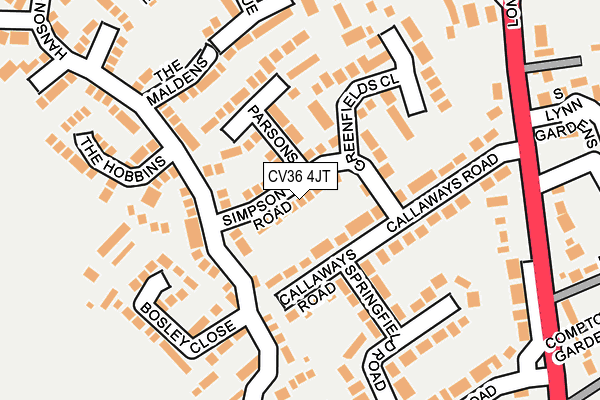 CV36 4JT map - OS OpenMap – Local (Ordnance Survey)
