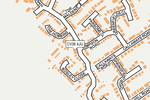 CV36 4JU map - OS OpenMap – Local (Ordnance Survey)