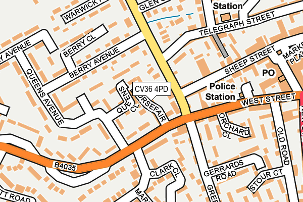 CV36 4PD map - OS OpenMap – Local (Ordnance Survey)