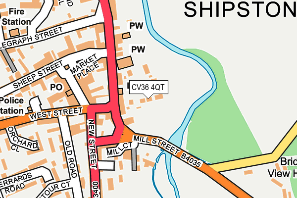 CV36 4QT map - OS OpenMap – Local (Ordnance Survey)