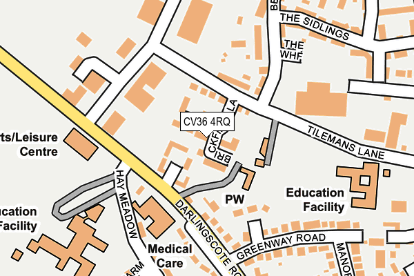 CV36 4RQ map - OS OpenMap – Local (Ordnance Survey)