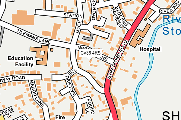 CV36 4RS map - OS OpenMap – Local (Ordnance Survey)