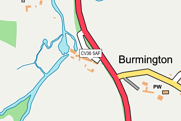 CV36 5AF map - OS OpenMap – Local (Ordnance Survey)