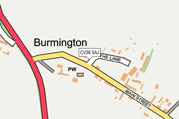 CV36 5AJ map - OS OpenMap – Local (Ordnance Survey)