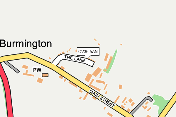 CV36 5AN map - OS OpenMap – Local (Ordnance Survey)