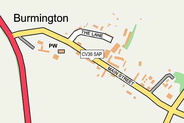 CV36 5AP map - OS OpenMap – Local (Ordnance Survey)