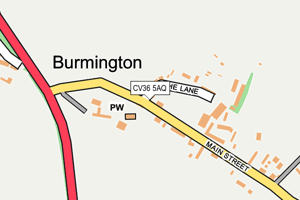 CV36 5AQ map - OS OpenMap – Local (Ordnance Survey)