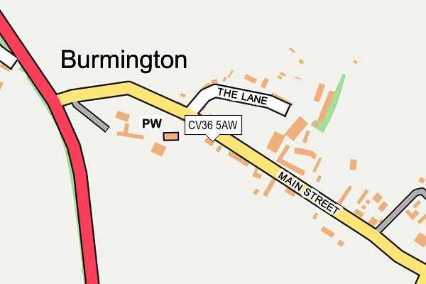 CV36 5AW map - OS OpenMap – Local (Ordnance Survey)