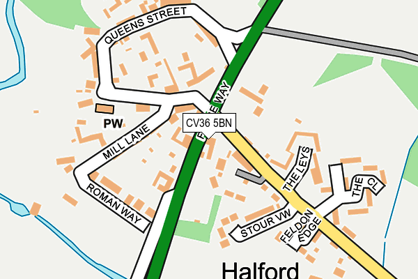 CV36 5BN map - OS OpenMap – Local (Ordnance Survey)