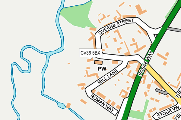 CV36 5BX map - OS OpenMap – Local (Ordnance Survey)