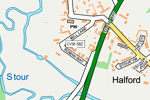 CV36 5BZ map - OS OpenMap – Local (Ordnance Survey)