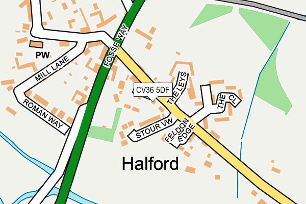 CV36 5DF map - OS OpenMap – Local (Ordnance Survey)