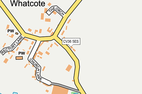 CV36 5ES map - OS OpenMap – Local (Ordnance Survey)