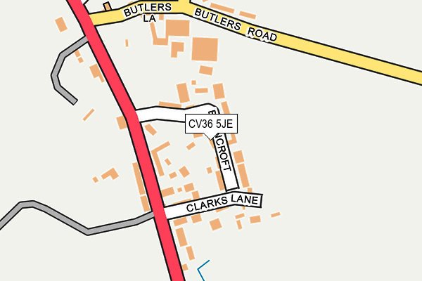 CV36 5JE map - OS OpenMap – Local (Ordnance Survey)