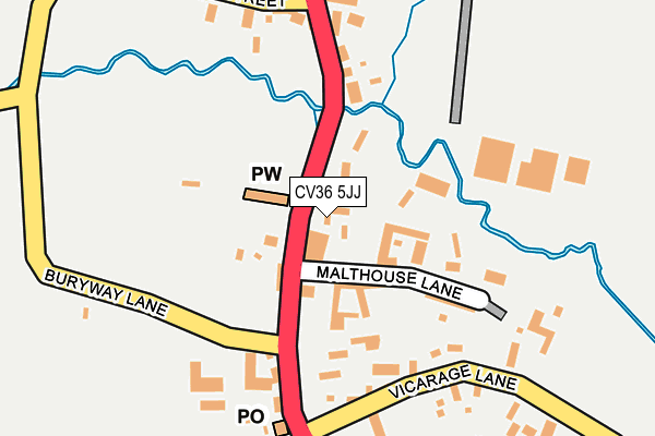 CV36 5JJ map - OS OpenMap – Local (Ordnance Survey)