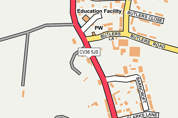 CV36 5JS map - OS OpenMap – Local (Ordnance Survey)