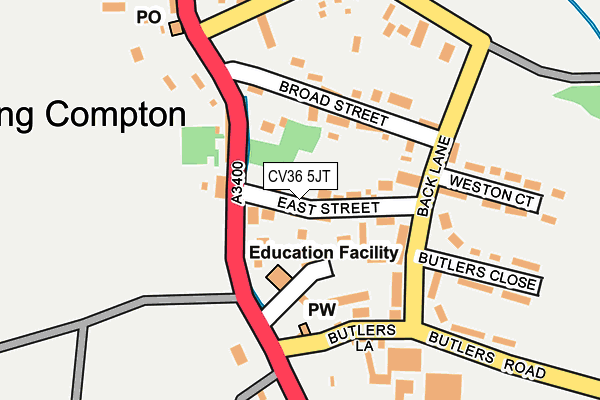 CV36 5JT map - OS OpenMap – Local (Ordnance Survey)