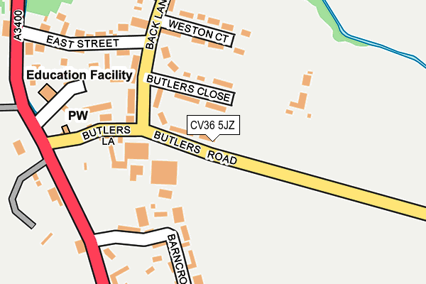 CV36 5JZ map - OS OpenMap – Local (Ordnance Survey)