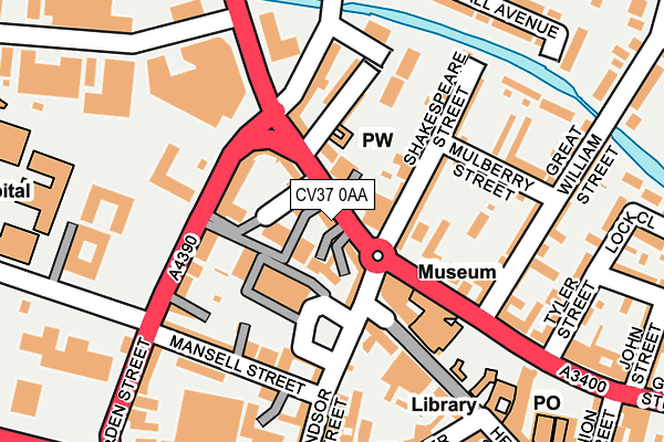 CV37 0AA map - OS OpenMap – Local (Ordnance Survey)