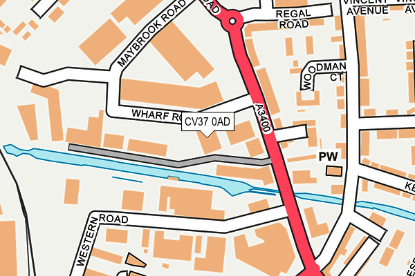 CV37 0AD map - OS OpenMap – Local (Ordnance Survey)
