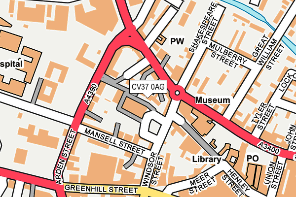 CV37 0AG map - OS OpenMap – Local (Ordnance Survey)