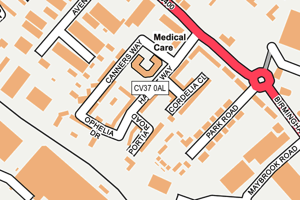 CV37 0AL map - OS OpenMap – Local (Ordnance Survey)
