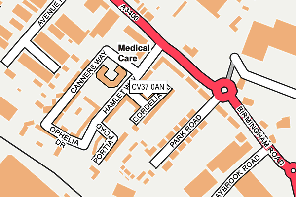 CV37 0AN map - OS OpenMap – Local (Ordnance Survey)
