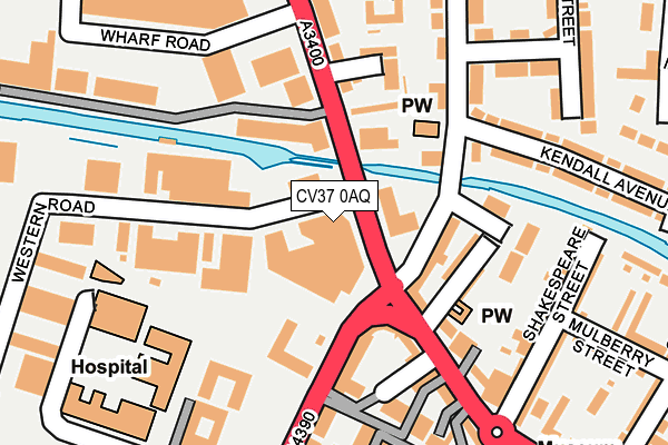 CV37 0AQ map - OS OpenMap – Local (Ordnance Survey)