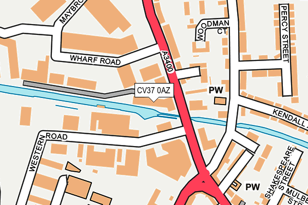 CV37 0AZ map - OS OpenMap – Local (Ordnance Survey)