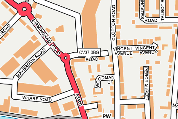 CV37 0BG map - OS OpenMap – Local (Ordnance Survey)