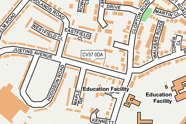 CV37 0DA map - OS OpenMap – Local (Ordnance Survey)