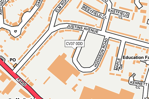 CV37 0DD map - OS OpenMap – Local (Ordnance Survey)