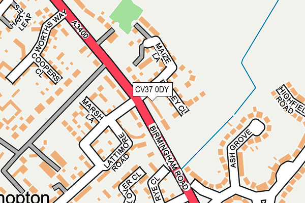 CV37 0DY map - OS OpenMap – Local (Ordnance Survey)